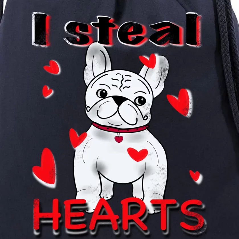 French Bulldog I Steal Hearts Tee Valentine Day Funny Gift Drawstring Bag