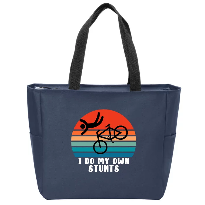 Funny Bike I Do My Own Stunts Cycling Zip Tote Bag