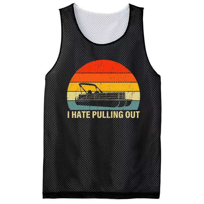 Funny Boating I Hate Pulling Out Pontoon Boat Captain Mesh Reversible Basketball Jersey Tank