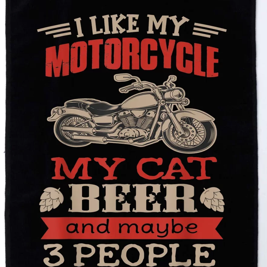 Funny Biker I Like My Motorcycle Cat Beer Platinum Collection Golf Towel