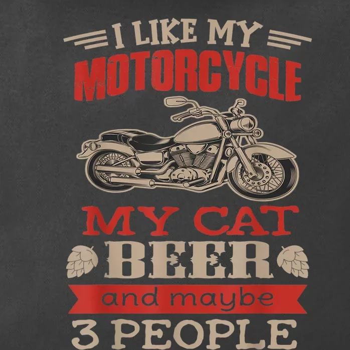 Funny Biker I Like My Motorcycle Cat Beer Zip Tote Bag