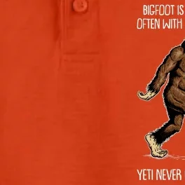 Funny Bigfoot Is Confused Often With Sasquatch Yeti Never Complains Dry Zone Grid Performance Polo