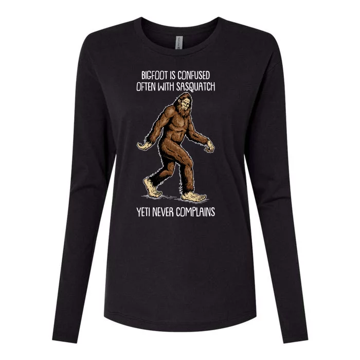 Funny Bigfoot Is Confused Often With Sasquatch Yeti Never Complains Womens Cotton Relaxed Long Sleeve T-Shirt