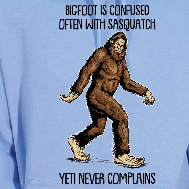 Funny Bigfoot Is Confused Often With Sasquatch Yeti Never Complains Unisex Surf Hoodie