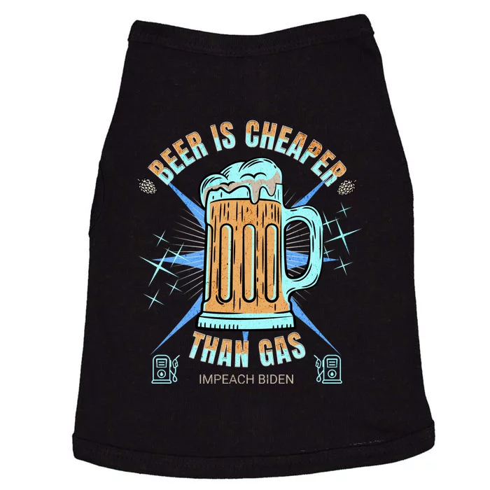 Funny Beer Is Cheaper Than Gas Anti Joe Biden Republican Doggie Tank