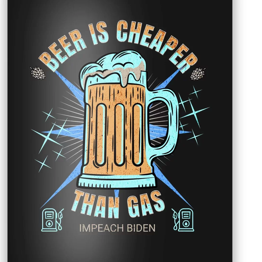 Funny Beer Is Cheaper Than Gas Anti Joe Biden Republican Poster