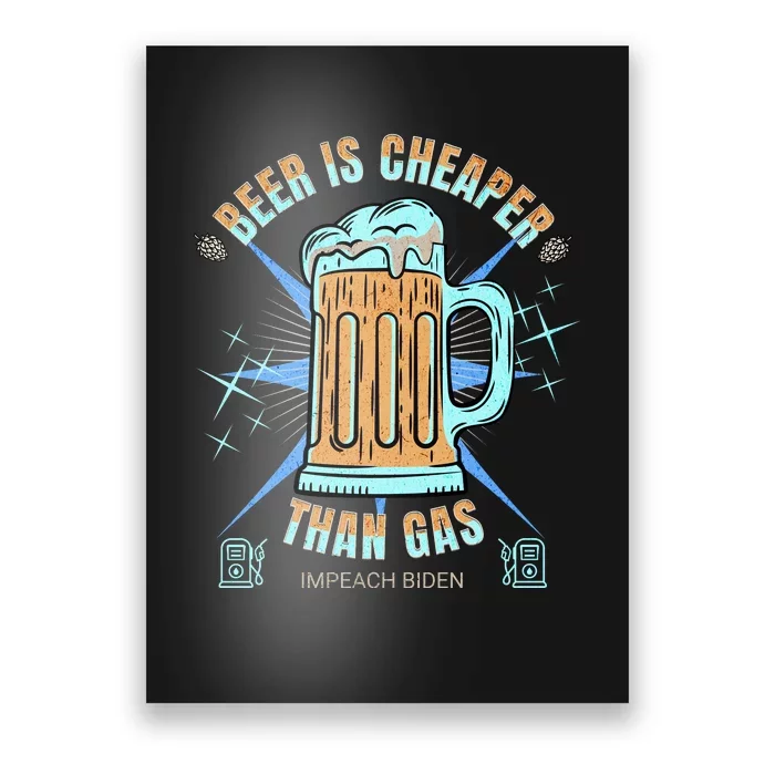 Funny Beer Is Cheaper Than Gas Anti Joe Biden Republican Poster