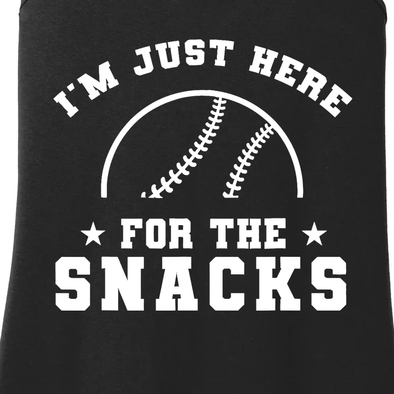 Funny Baseball IM Just Here For The Snacks Sport Game Ladies Essential Tank