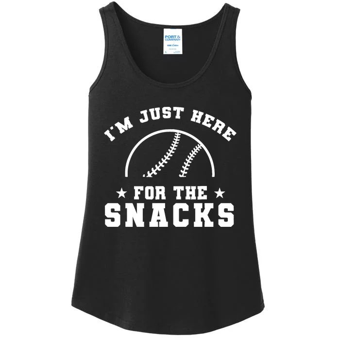 Funny Baseball IM Just Here For The Snacks Sport Game Ladies Essential Tank