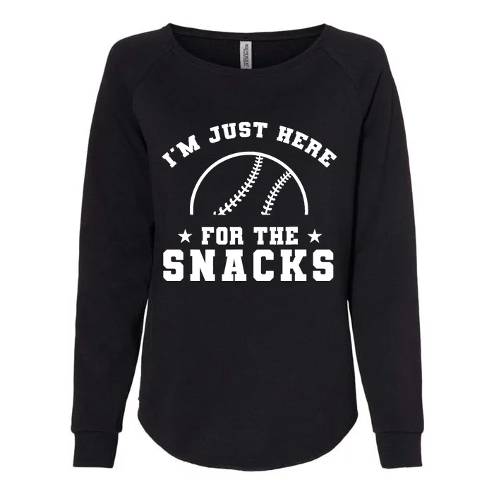 Funny Baseball IM Just Here For The Snacks Sport Game Womens California Wash Sweatshirt