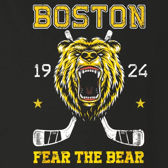 Funny Boston Ice Hockey Fear The Bear Gift Toddler Long Sleeve Shirt