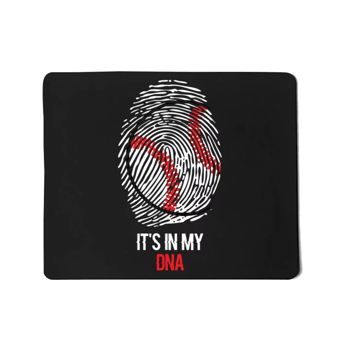 Funny Baseball It's In My DNA Fingerprint Mousepad