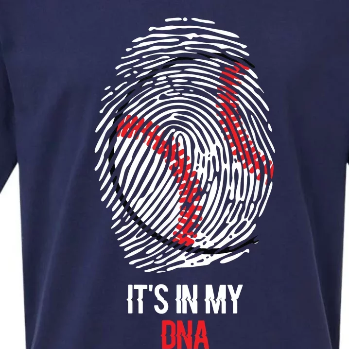 Funny Baseball It's In My DNA Fingerprint Sueded Cloud Jersey T-Shirt