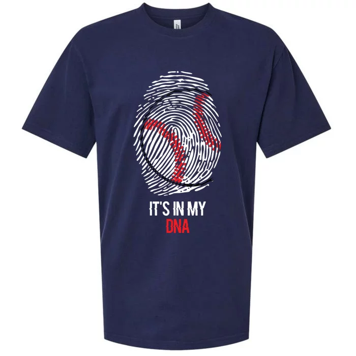 Funny Baseball It's In My DNA Fingerprint Sueded Cloud Jersey T-Shirt