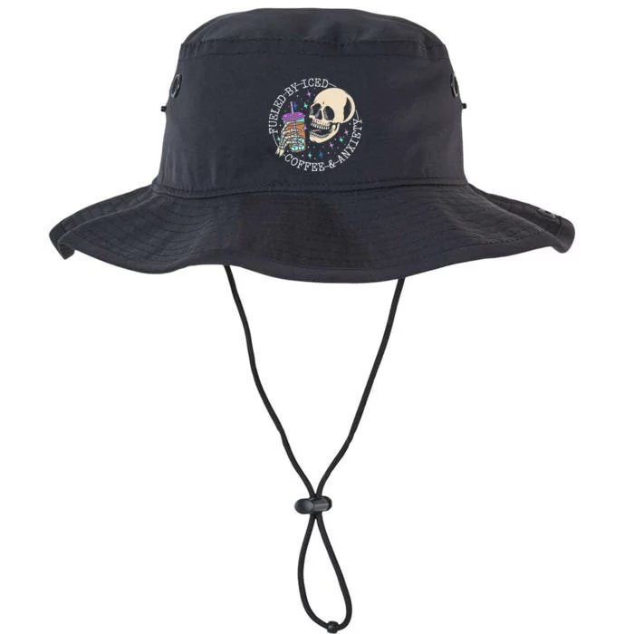 Fueled By Iced Coffee And Anxiety Skull Coffee Lover Legacy Cool Fit Booney Bucket Hat