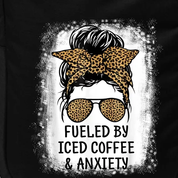 Fueled By Iced Coffee And Anxiety Funny Groovy Coffee Lover Impact Tech Backpack