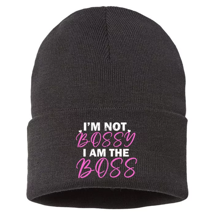 Female Boss I'm Not Bossy I'm The Boss I Am Not Bossy Funny Gift Sustainable Knit Beanie