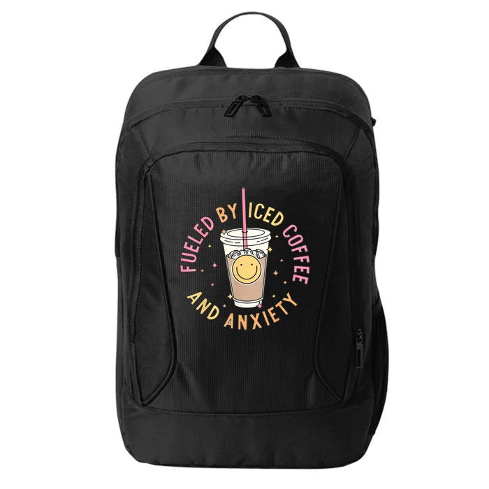 Fueled By Iced Coffee And Anxiety Mental Health Awareness City Backpack