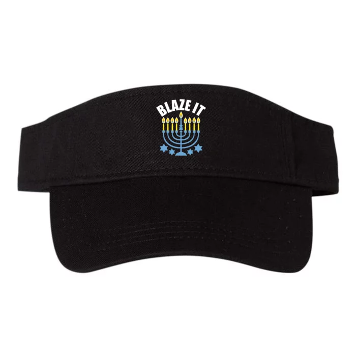 Funny Blaze It Light The Menorah Happy Hanukkah Novelty Valucap Bio-Washed Visor