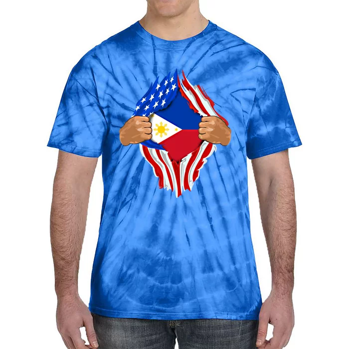 Filipino Blood Inside Me The Philippines Flag Gift Tie-Dye T-Shirt