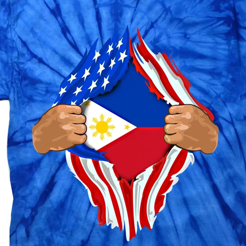 Filipino Blood Inside Me The Philippines Flag Gift Tie-Dye T-Shirt