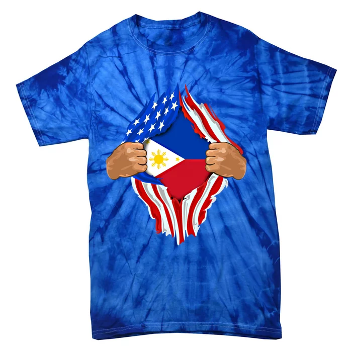 Filipino Blood Inside Me The Philippines Flag Gift Tie-Dye T-Shirt