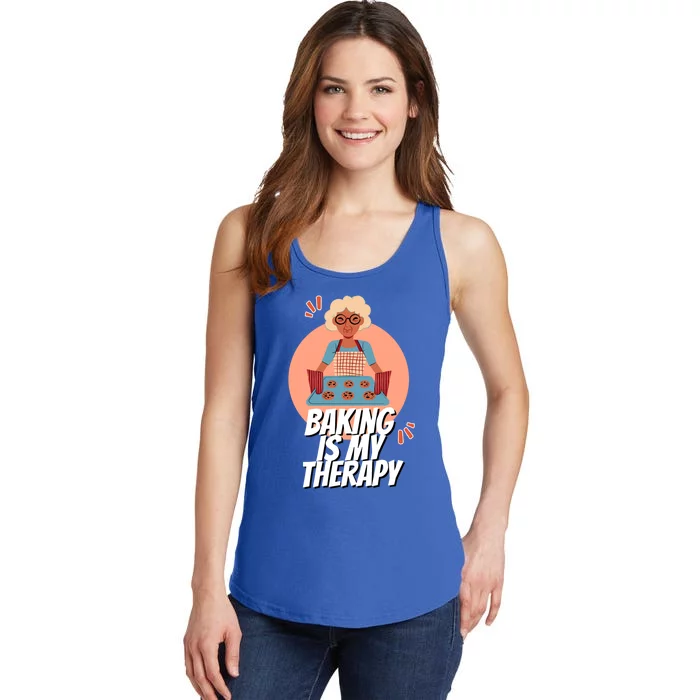 Funny Baking Is My Therapy Mom Cooking Bakers Baking Lover Gift Ladies Essential Tank