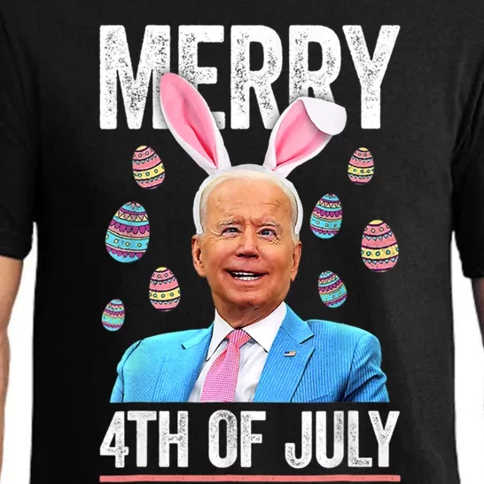 Funny Bunny Joe Biden 4th Of July Happy Easter Day Gift Pajama Set