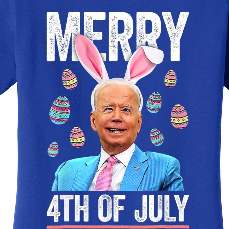 Funny Bunny Joe Biden 4th Of July Happy Easter Day Gift Women's T-Shirt