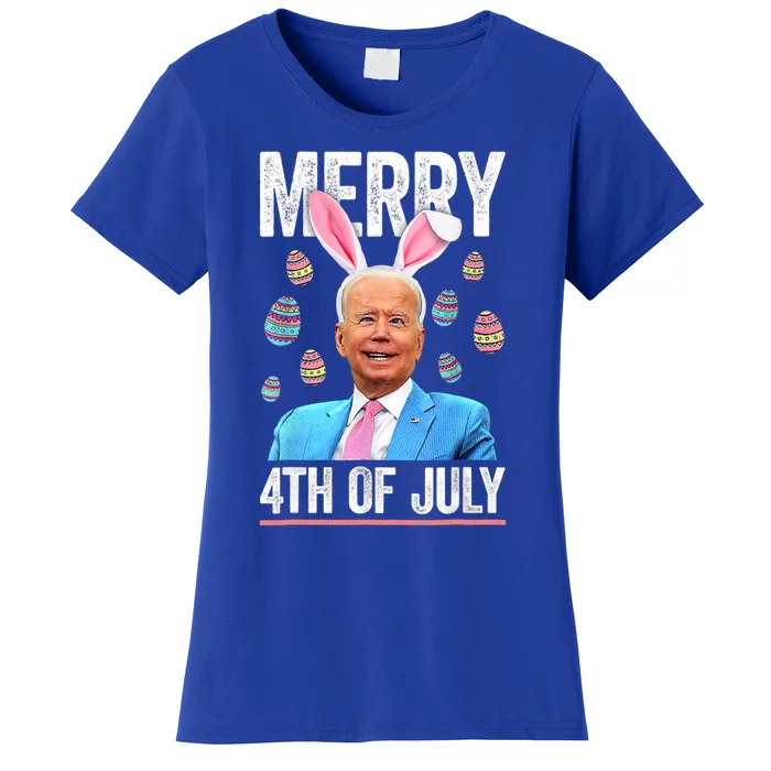 Funny Bunny Joe Biden 4th Of July Happy Easter Day Gift Women's T-Shirt