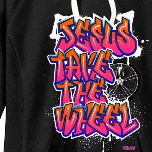 Flite Boi Jesus Take The Wheel Graffiti Women's Fleece Hoodie