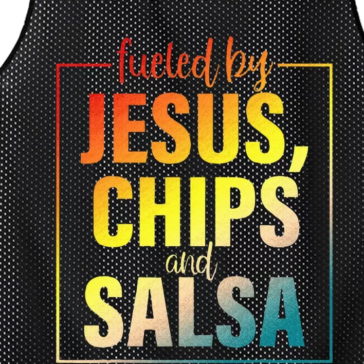 Fueled By Jesus Chips & Salsa Mexican Food Lovers Mesh Reversible Basketball Jersey Tank