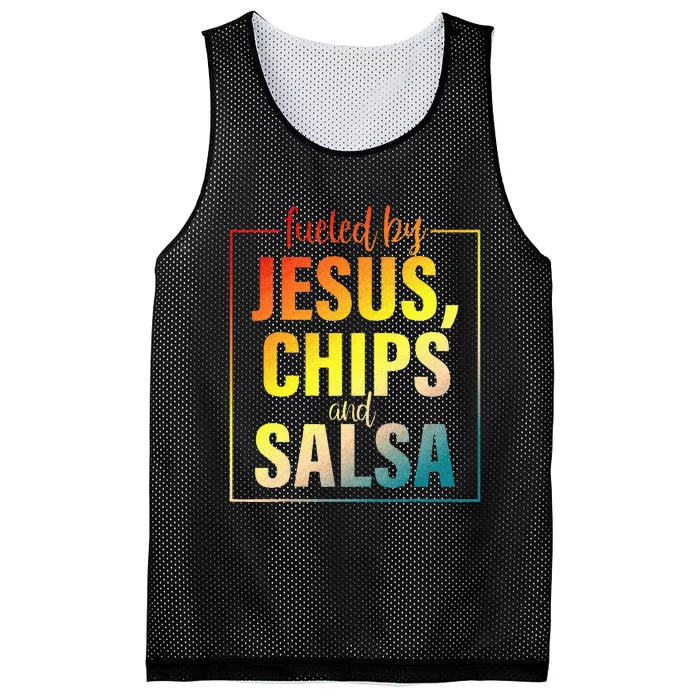 Fueled By Jesus Chips & Salsa Mexican Food Lovers Mesh Reversible Basketball Jersey Tank