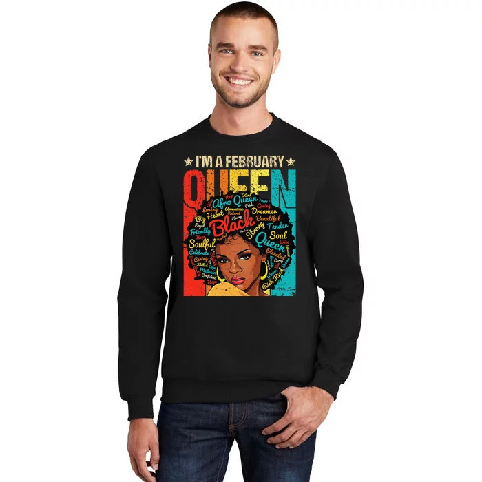 February Birthday Juneteenth For Wo Black African Queen Tall Sweatshirt