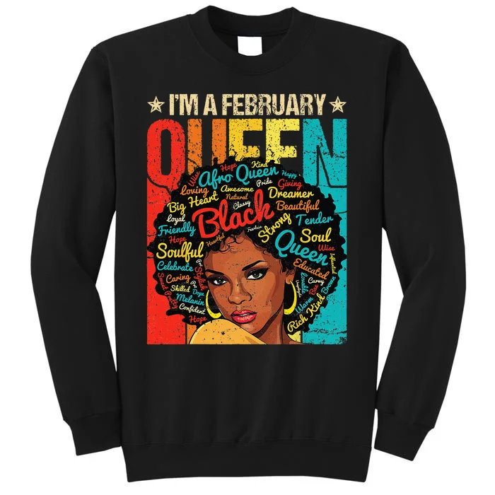 February Birthday Juneteenth For Wo Black African Queen Tall Sweatshirt