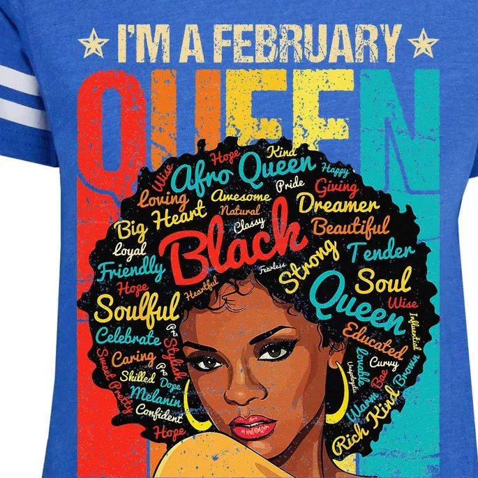 February Birthday Juneteenth For Wo Black African Queen Enza Ladies Jersey Football T-Shirt