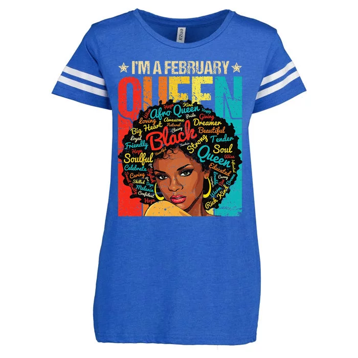 February Birthday Juneteenth For Wo Black African Queen Enza Ladies Jersey Football T-Shirt