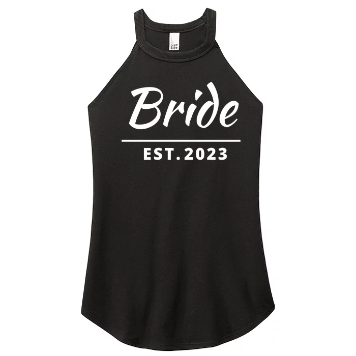 Funny Bride, Just Married Couples Set Tee, Womens Bride Women’s Perfect Tri Rocker Tank