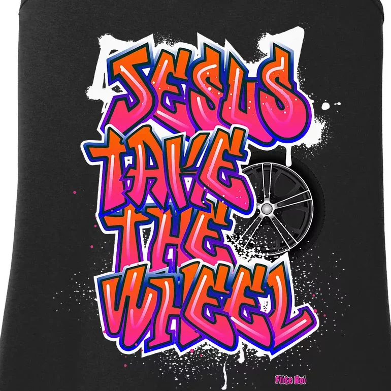 Flite Boi Jesus Take The Wheel Graffiti Ladies Essential Tank