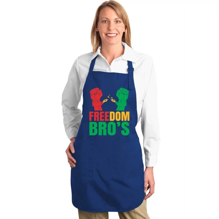 Freedom Bros Juneteenth Black Freedom 1865 African American Gift Full-Length Apron With Pocket