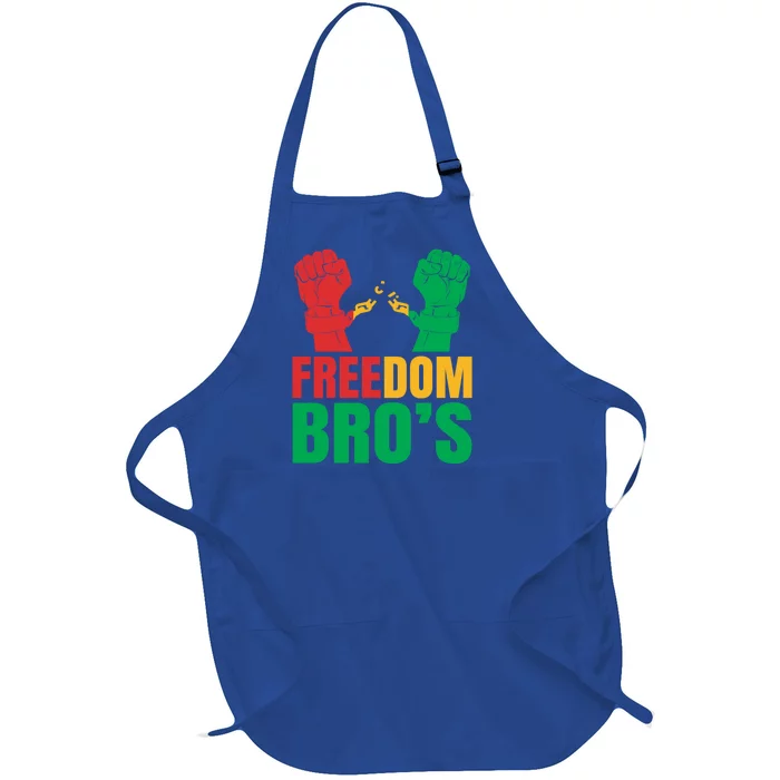 Freedom Bros Juneteenth Black Freedom 1865 African American Gift Full-Length Apron With Pocket