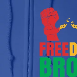 Freedom Bros Juneteenth Black Freedom 1865 African American Gift Full Zip Hoodie