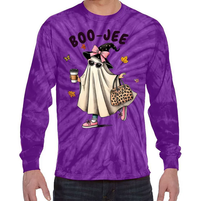 Funny Boo Jee Ghost Halloween Boo Jee Ghost Spooky Season Tie-Dye Long Sleeve Shirt