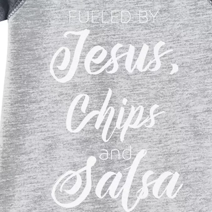 Fueled By Jesus Chips & Salsa Mexican Food Lovers Premium Infant Baby Jersey Bodysuit