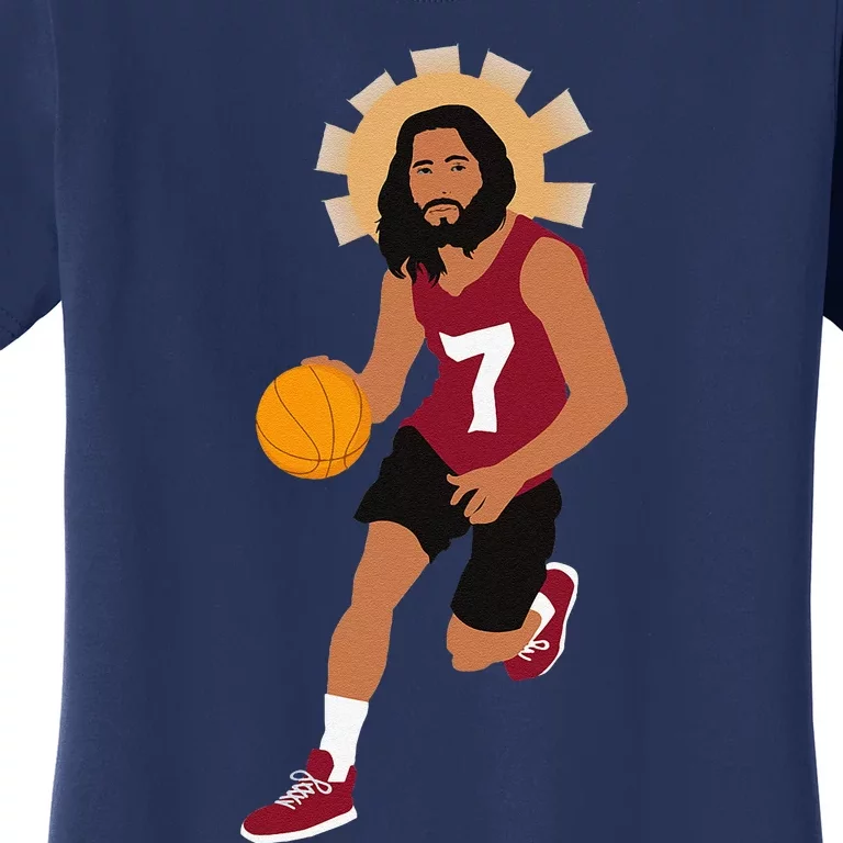 Funny Basketball Jesus Memes Christian Humor Slam Dunk Women's T-Shirt