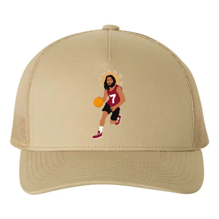 Funny Basketball Jesus Memes Christian Humor Slam Dunk Yupoong Adult 5-Panel Trucker Hat