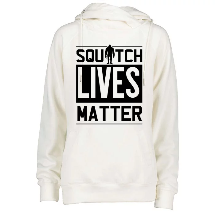 Funny Bigfoot Joke Meme Gift Squatch Lives Matter Funny Gift Womens Funnel Neck Pullover Hood