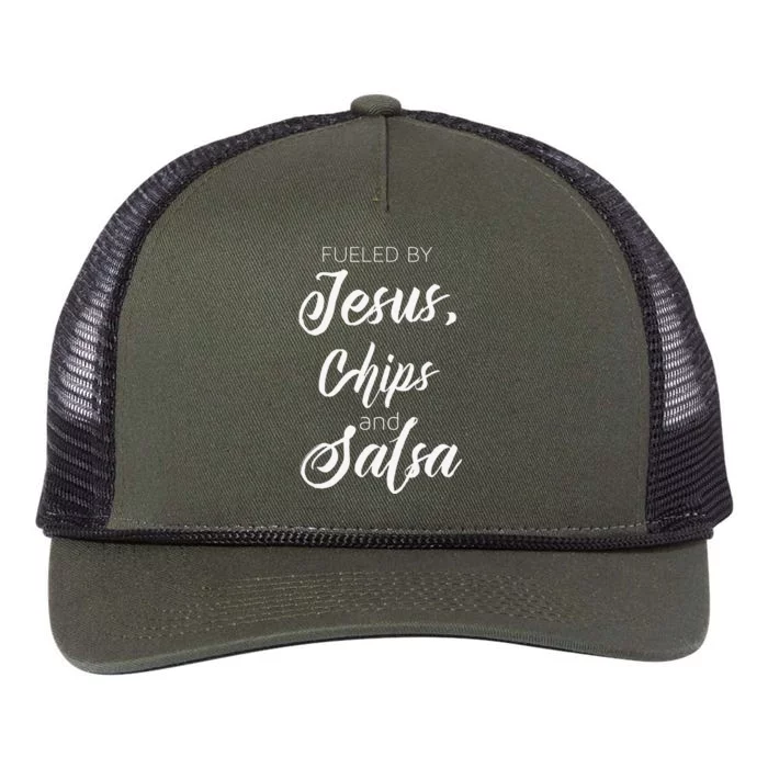 Fueled By Jesus Chips & Salsa Mexican Food Lovers Retro Rope Trucker Hat Cap