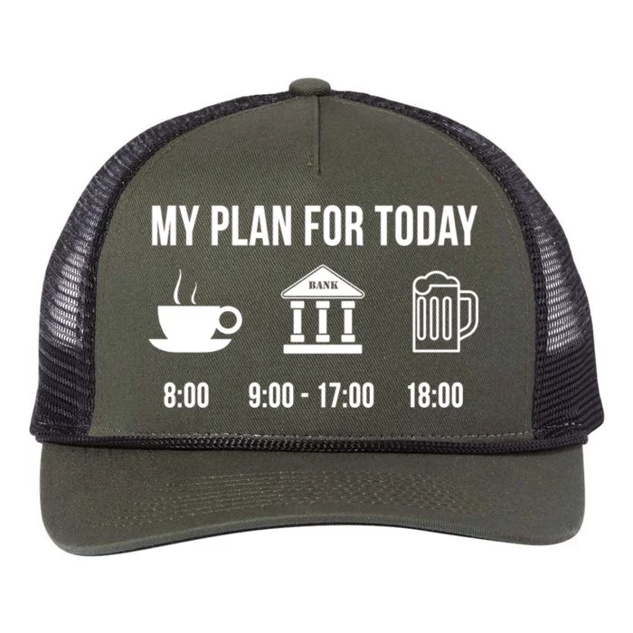 Funny Banker Job Banking Career My Plan For Today Gift Retro Rope Trucker Hat Cap