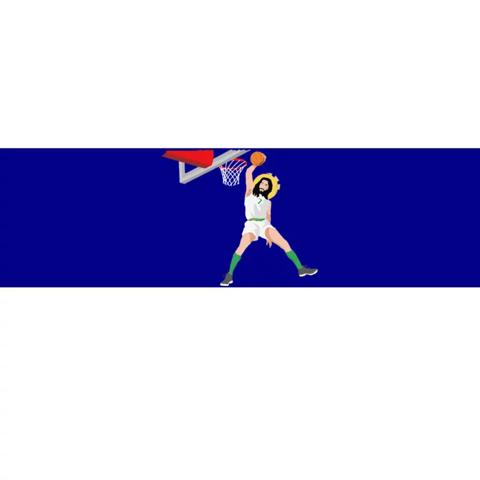 Funny Basketball Jesus Christian Humor Slam Dunk Bumper Sticker